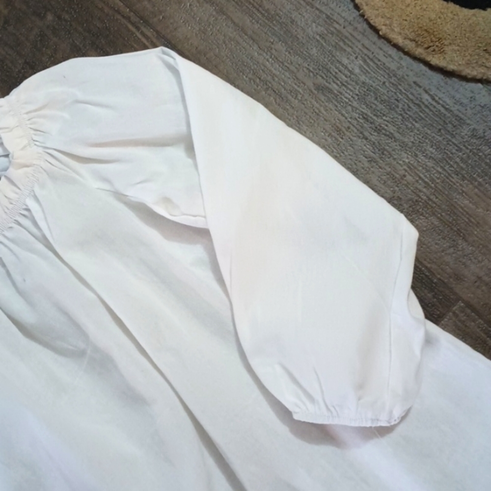 Women's Adorable Tafetta Peasant Blouse XL - Picture 6 of 10